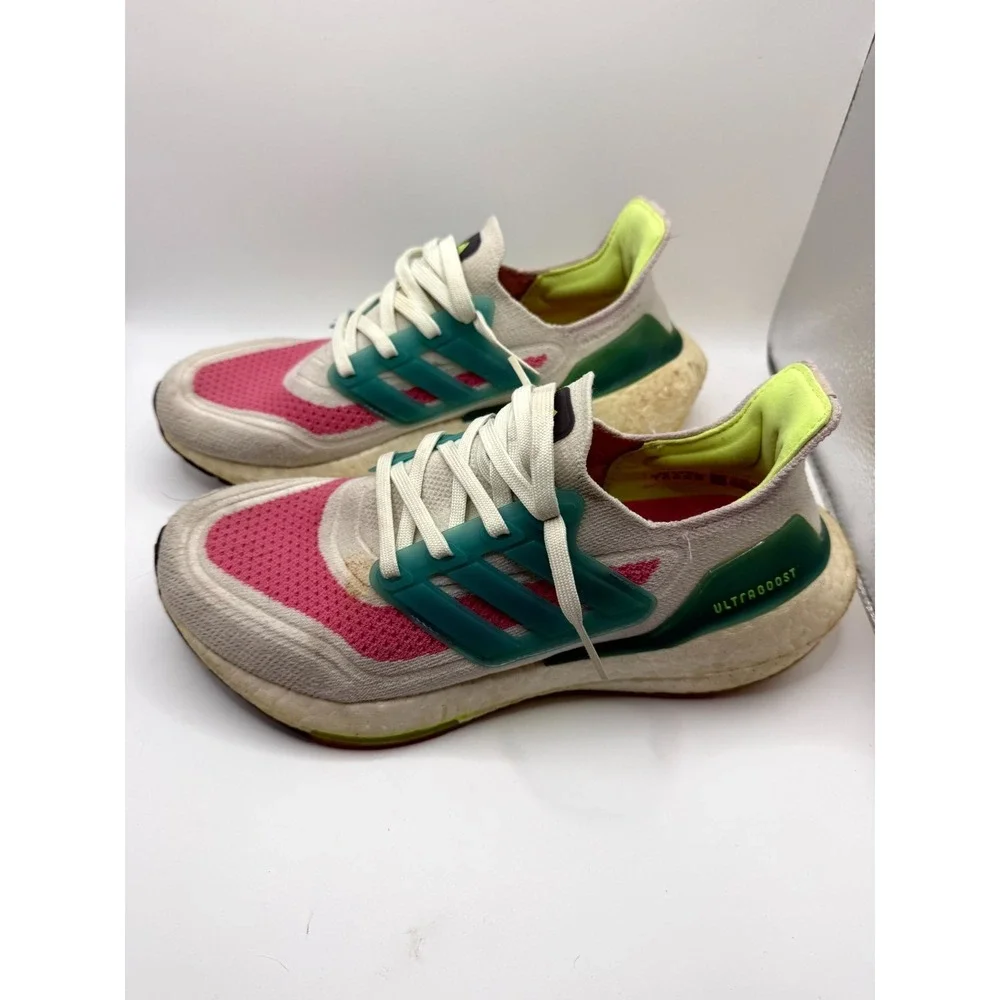 Adidas UltraBoost 21 S23845 Womens 7 Sneaker White Tint Rose Tone Running Shoes‎